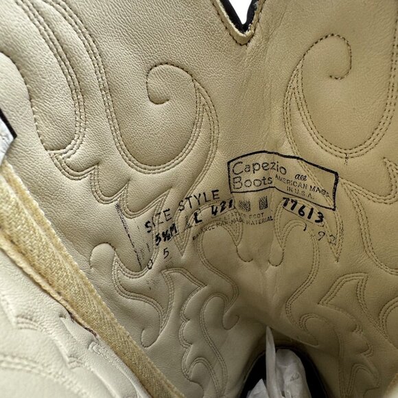 Capezio Womens Ivory and Brown Python & Leather Western Boots Size 5.5M Cowgirl - Picture 10 of 12